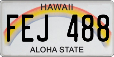 HI license plate FEJ488