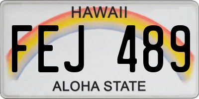 HI license plate FEJ489
