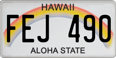 HI license plate FEJ490