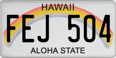 HI license plate FEJ504