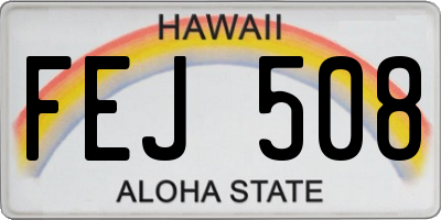 HI license plate FEJ508