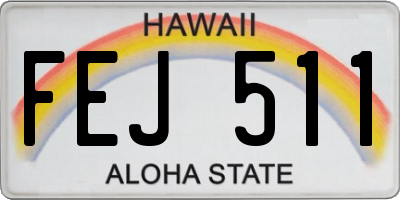 HI license plate FEJ511