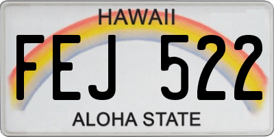 HI license plate FEJ522