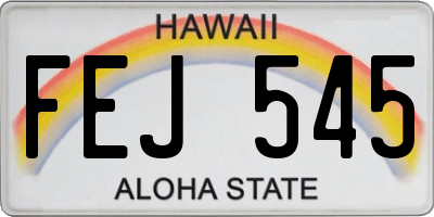 HI license plate FEJ545