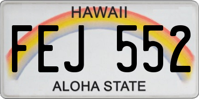 HI license plate FEJ552
