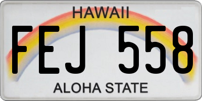 HI license plate FEJ558