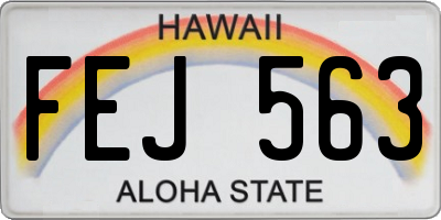 HI license plate FEJ563