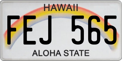 HI license plate FEJ565