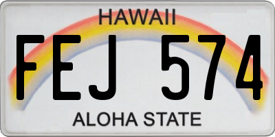 HI license plate FEJ574
