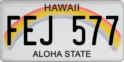 HI license plate FEJ577