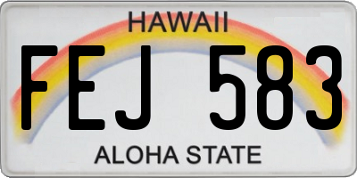 HI license plate FEJ583