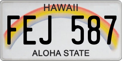 HI license plate FEJ587