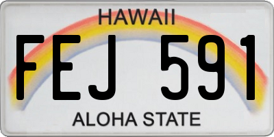 HI license plate FEJ591