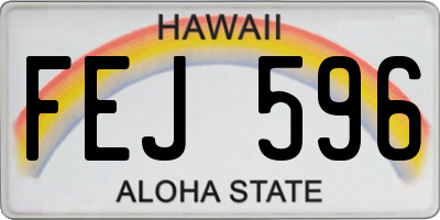 HI license plate FEJ596