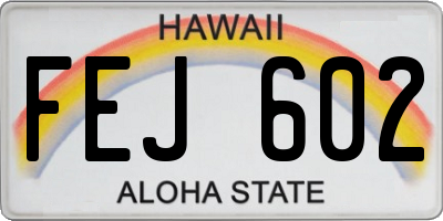 HI license plate FEJ602