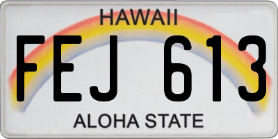 HI license plate FEJ613