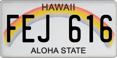 HI license plate FEJ616