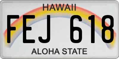 HI license plate FEJ618