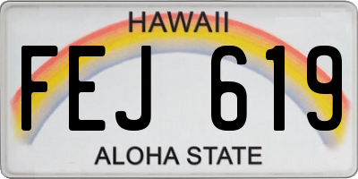 HI license plate FEJ619
