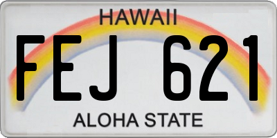 HI license plate FEJ621