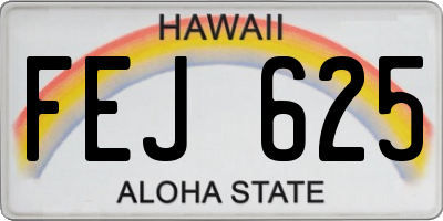 HI license plate FEJ625