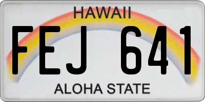 HI license plate FEJ641