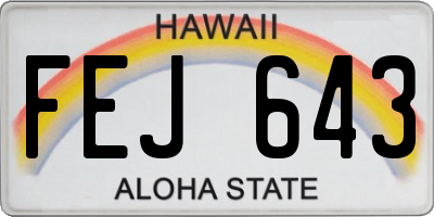 HI license plate FEJ643