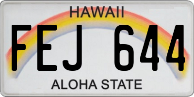 HI license plate FEJ644