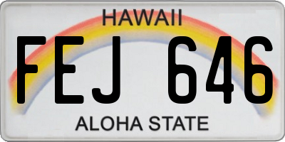HI license plate FEJ646