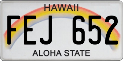 HI license plate FEJ652