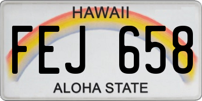 HI license plate FEJ658