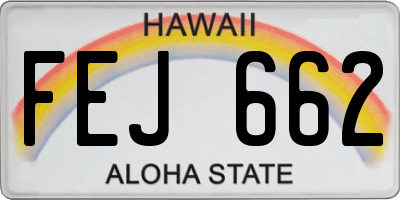 HI license plate FEJ662