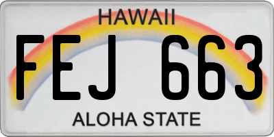 HI license plate FEJ663