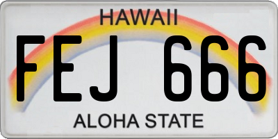 HI license plate FEJ666