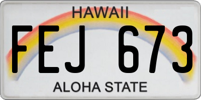 HI license plate FEJ673