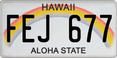 HI license plate FEJ677