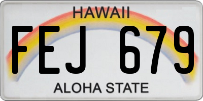 HI license plate FEJ679