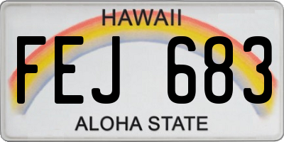 HI license plate FEJ683