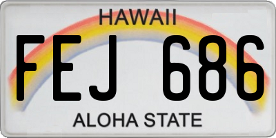 HI license plate FEJ686
