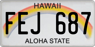 HI license plate FEJ687