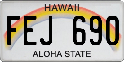 HI license plate FEJ690
