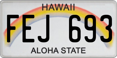 HI license plate FEJ693