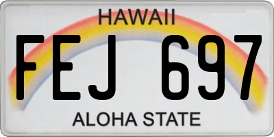 HI license plate FEJ697