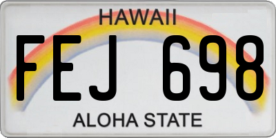 HI license plate FEJ698