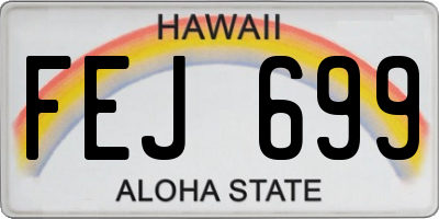 HI license plate FEJ699