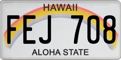 HI license plate FEJ708