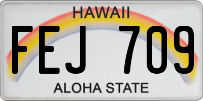 HI license plate FEJ709