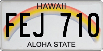 HI license plate FEJ710