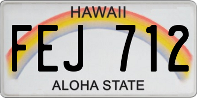 HI license plate FEJ712