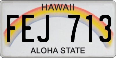 HI license plate FEJ713